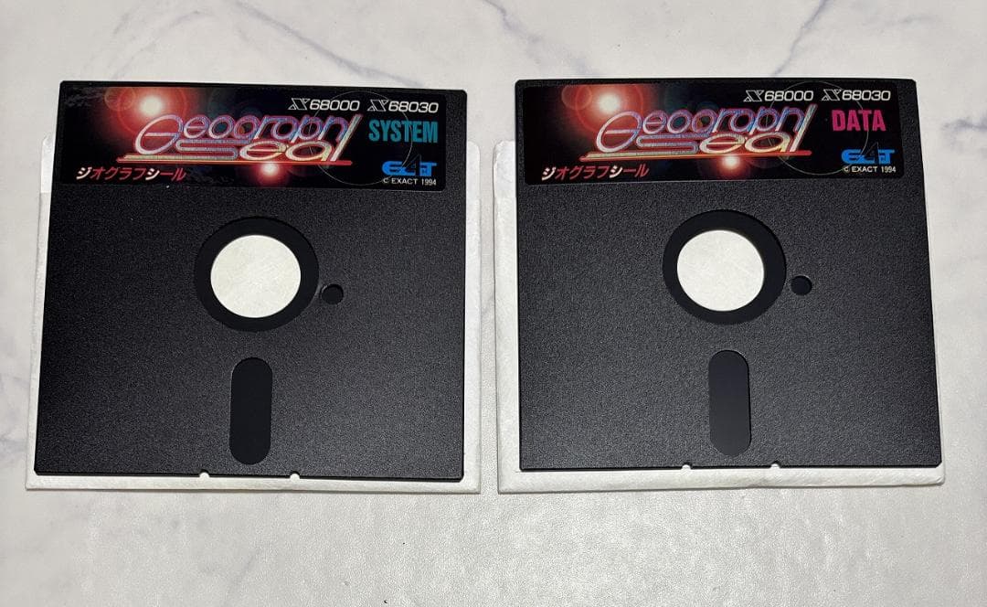 【X68000】ジオグラフシール+店頭デモディスク【エグザクト】