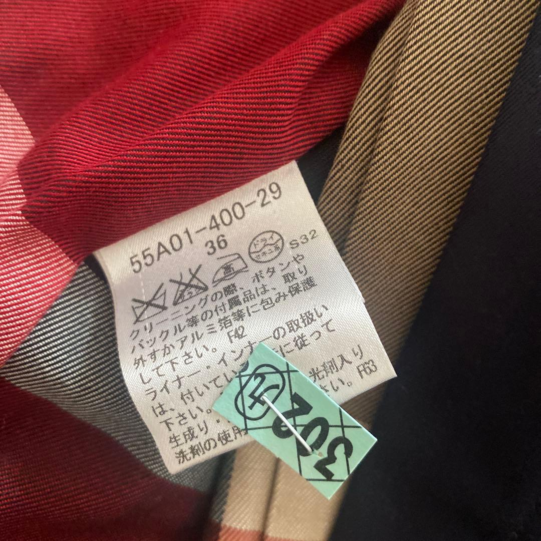 美品ブルーレーベルCRESTBRIDGE ライナー付きショート丈トレンチコート紺