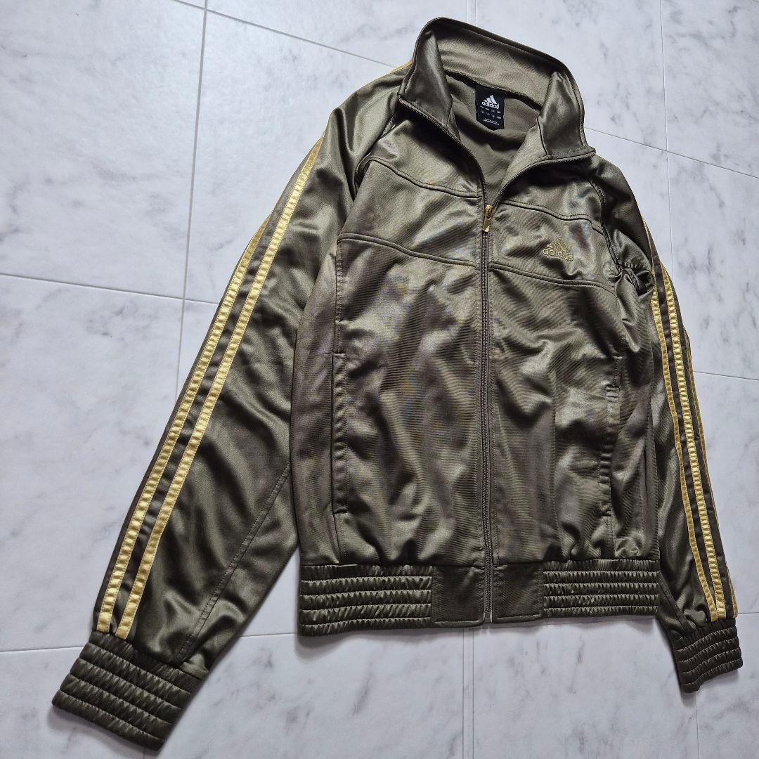 adidas コーティングジャージ セットアップ カーキ L
