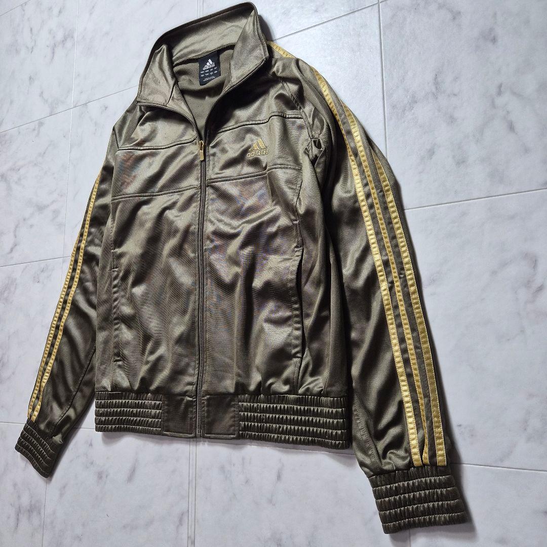adidas コーティングジャージ セットアップ カーキ L