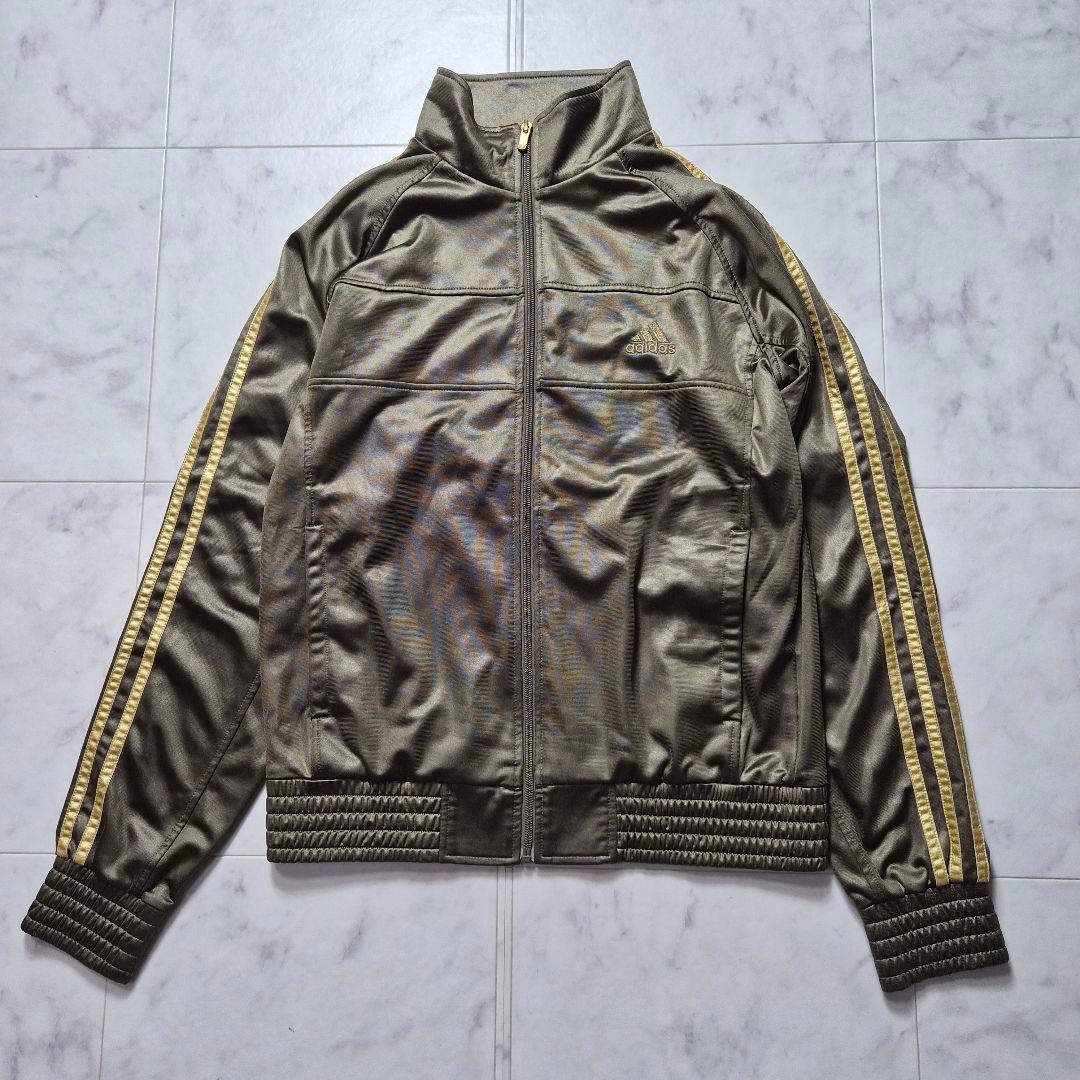adidas コーティングジャージ セットアップ カーキ L