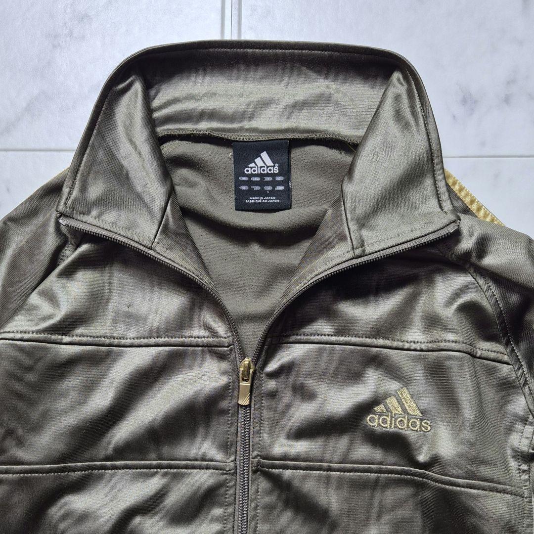 adidas コーティングジャージ セットアップ カーキ L