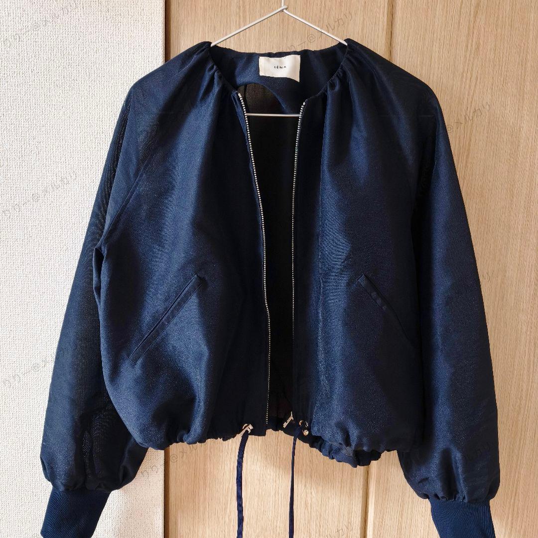 25SS美品　IENA　シアーノーカラーブルゾン　ネイビー　イエナ