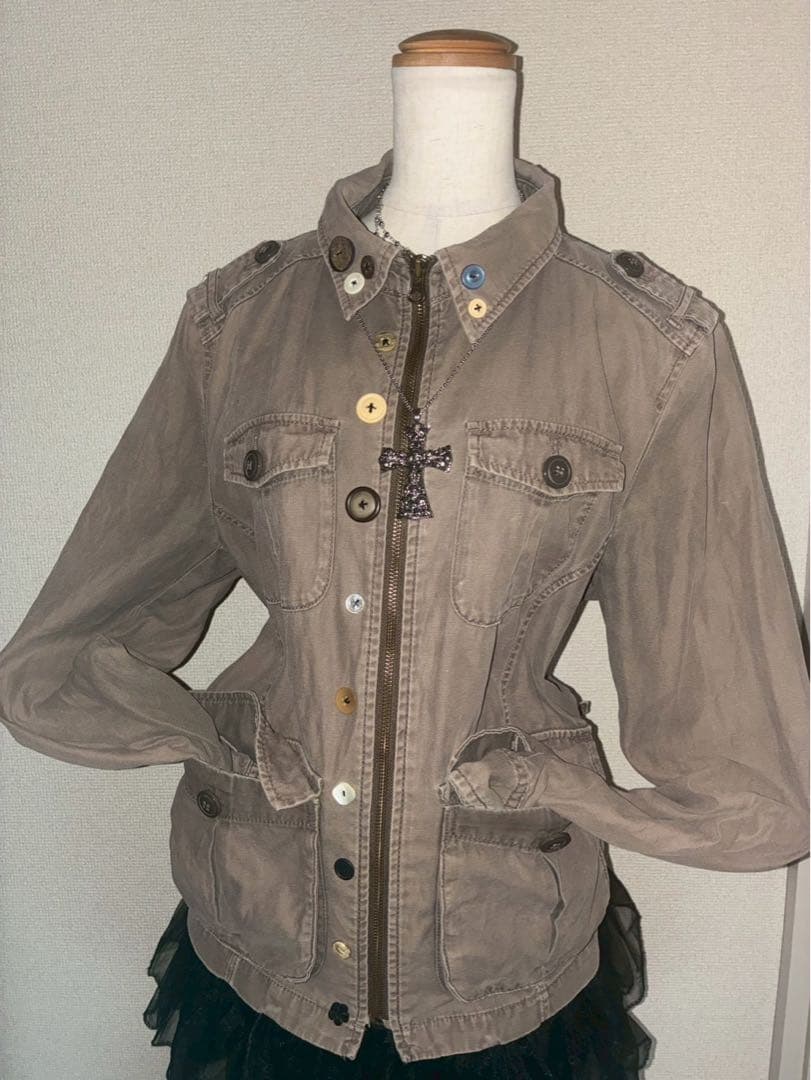 y2k ミニタリージャケット ボタン NANA 平成ギャル フェアリーグランジ