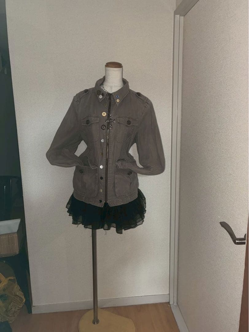 y2k ミニタリージャケット ボタン NANA 平成ギャル フェアリーグランジ