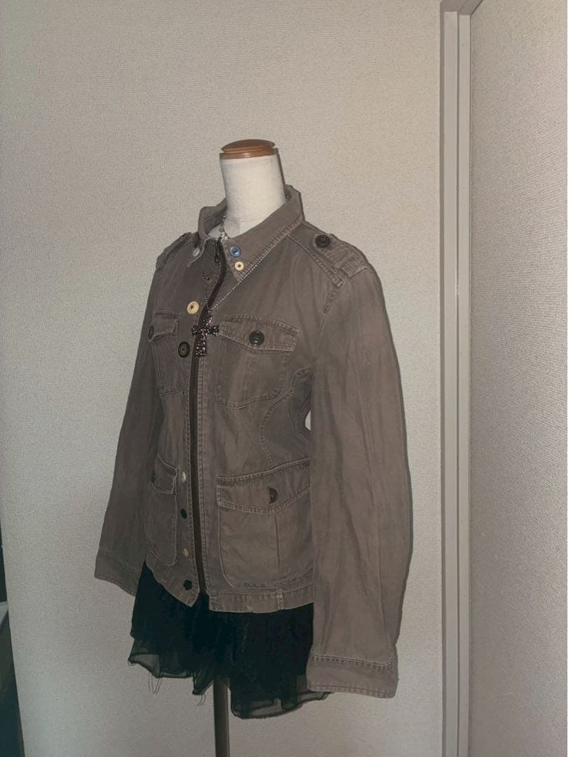 y2k ミニタリージャケット ボタン NANA 平成ギャル フェアリーグランジ