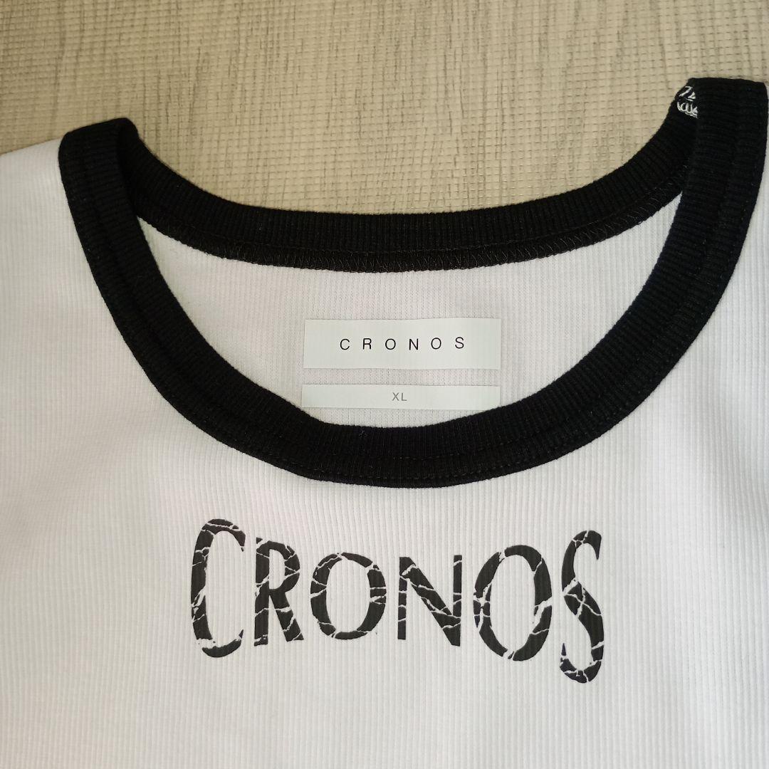 人気カラーモデル！ロゴ 　筋トレ クロノス cronos　サイズ42　白✕黒　綿