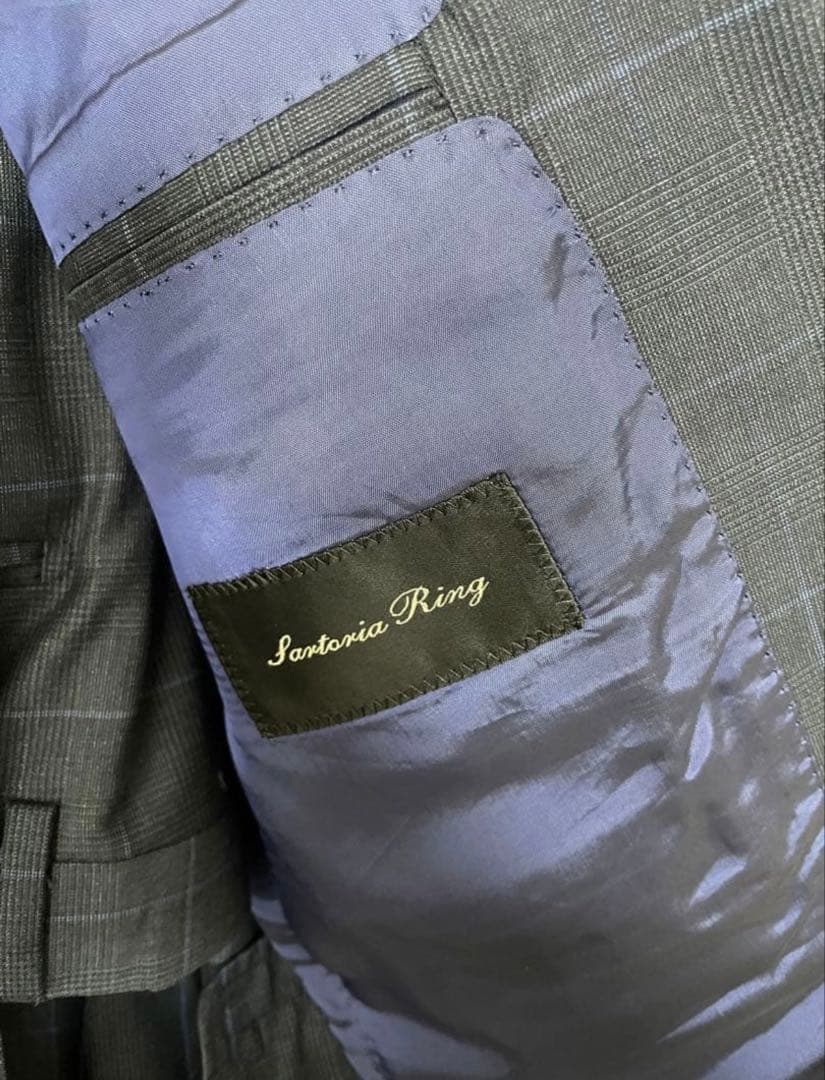 【美品】ユニバーサルランゲージ リングヂャケットスーツ ネイビー メンズ 46