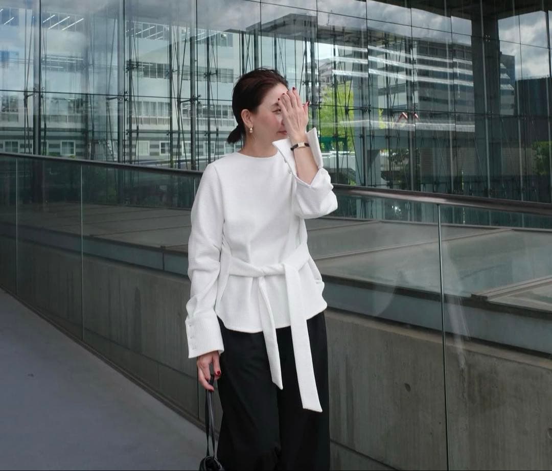 ella_selectshop　corduroy ribbon pullover