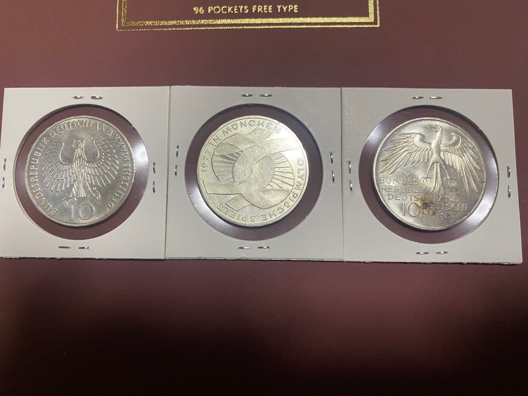 ドイツ 1972年 ミュンヘンオリンピック 10マルク 銀貨 3枚