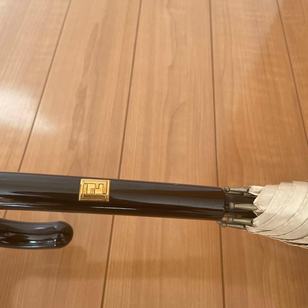 フェンディ 長傘 ズッカ柄 FF 雨傘 ボルドー　レッド 赤