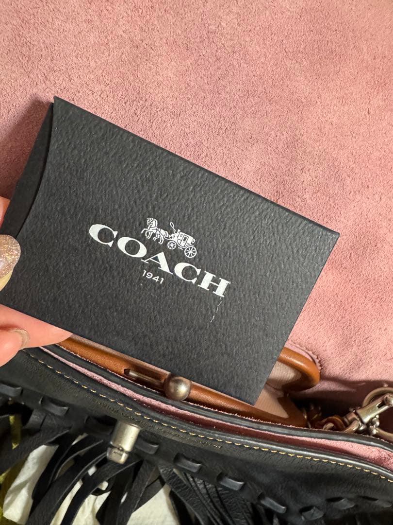 COACH ティーローズ フリンジ ディンキー ショルダーバッグ