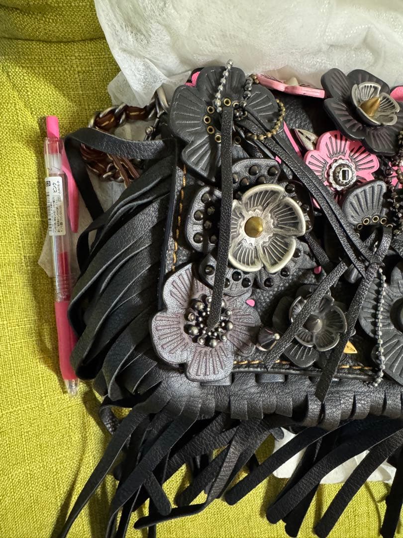 COACH ティーローズ フリンジ ディンキー ショルダーバッグ