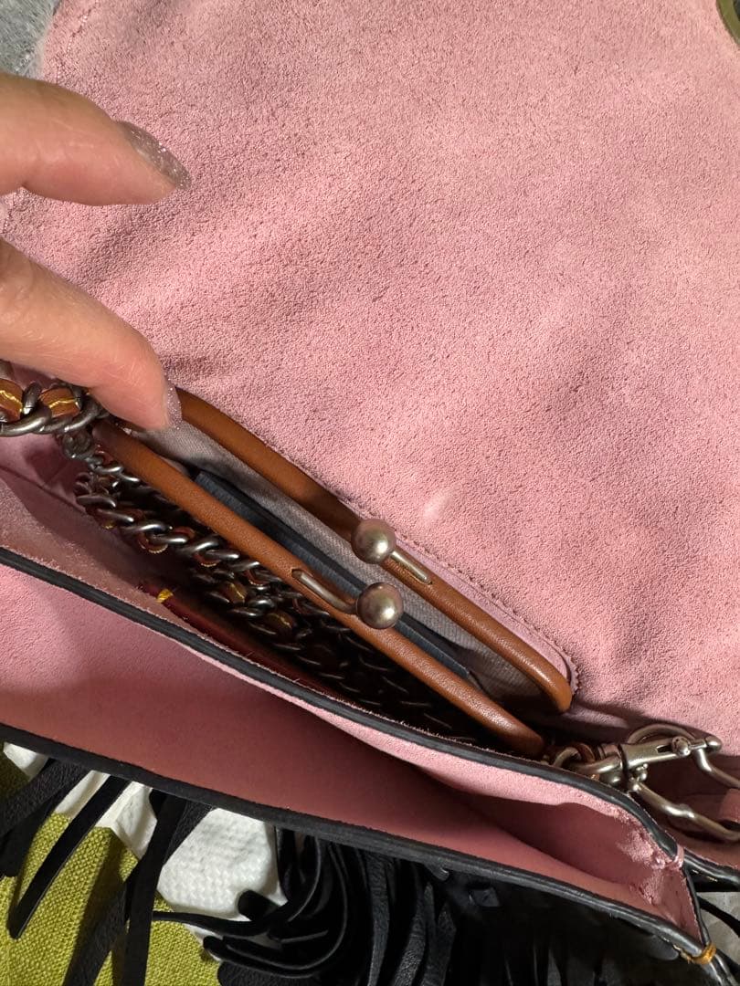 COACH ティーローズ フリンジ ディンキー ショルダーバッグ