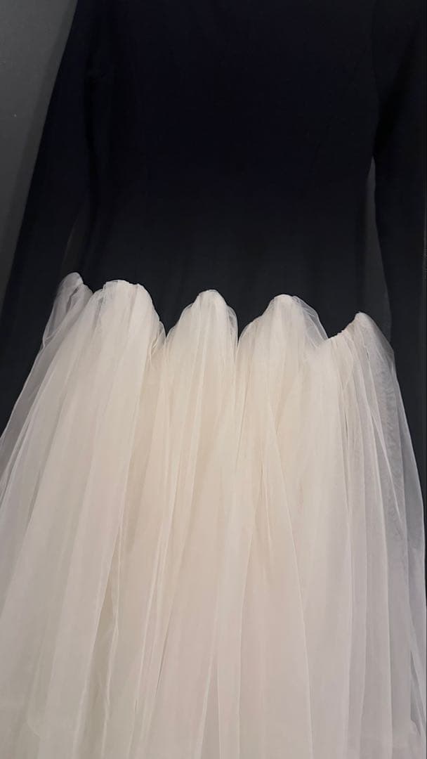 彩さん専用eimy カーブシルエットニットコンビチュールフレアワンピース新品M