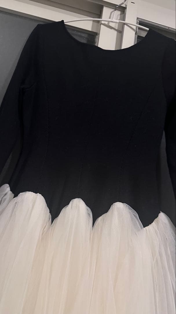 彩さん専用eimy カーブシルエットニットコンビチュールフレアワンピース新品M