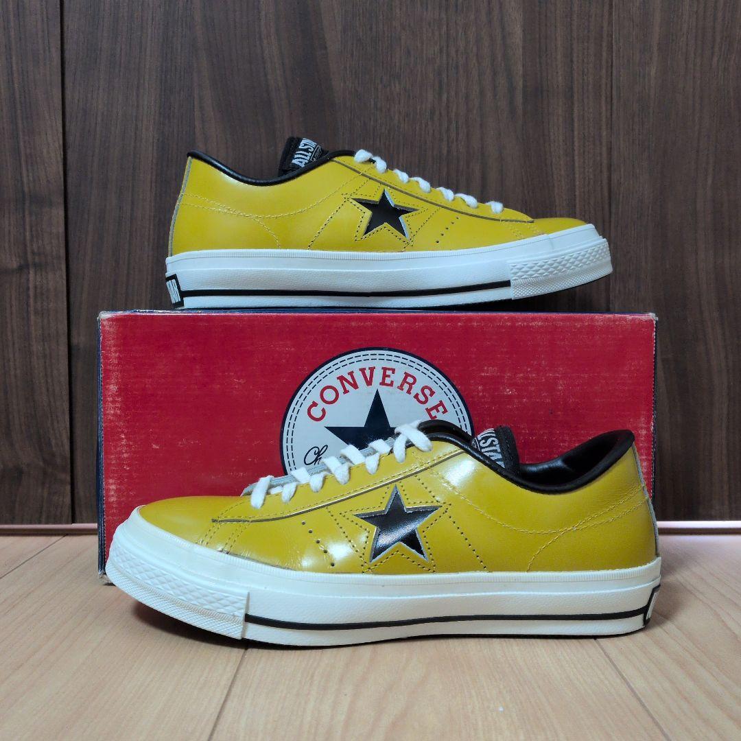 【US4.5】ワンスター　 マスタード×黒　 レザー one star　黄色