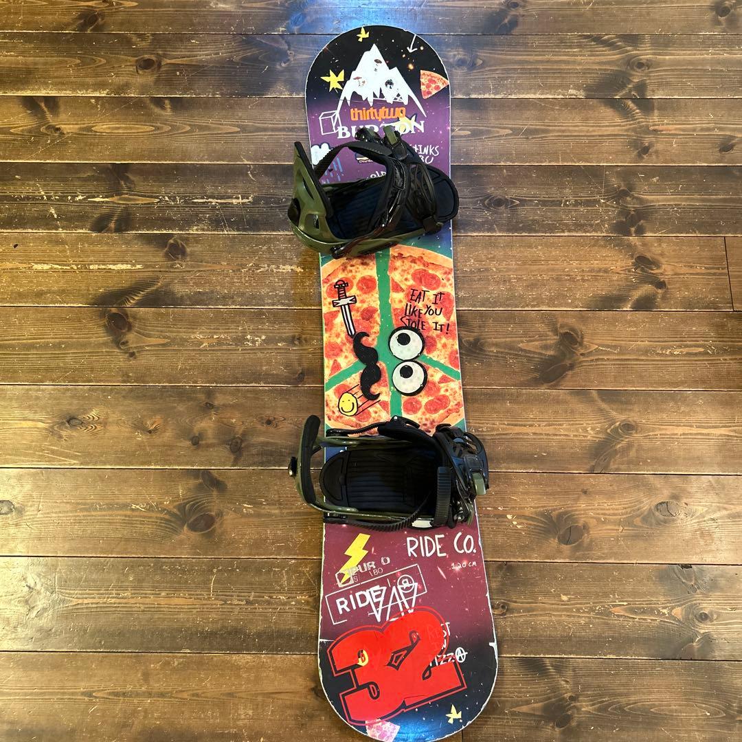 スノーボード120センチ、ビンディング　2点セットWAXがけ&軽くエッジ研磨済み