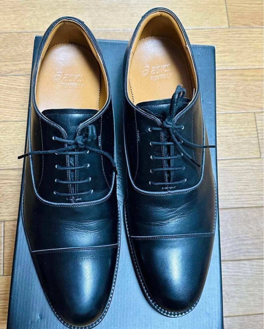 新品❗️日本限定アシックスランウォーク813Rドレスシューズ黒3E牛革27.5cm