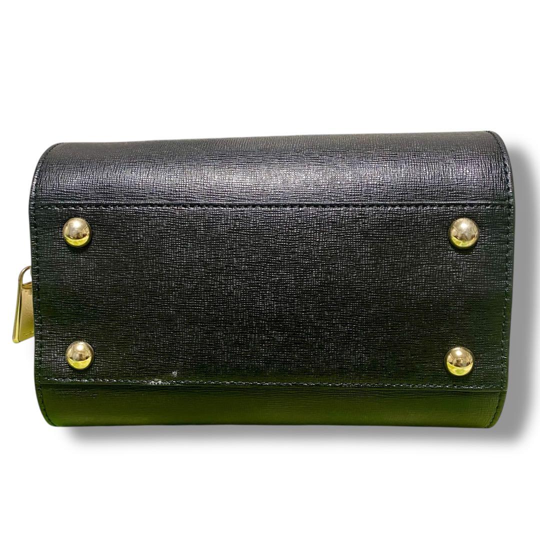 FURLA 　ヴィーナス 2way ミニボストンバッグレザー　黒白　バイカラー