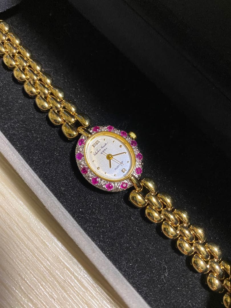 Valentino Moradi ゴールド ルビー12石 腕時計