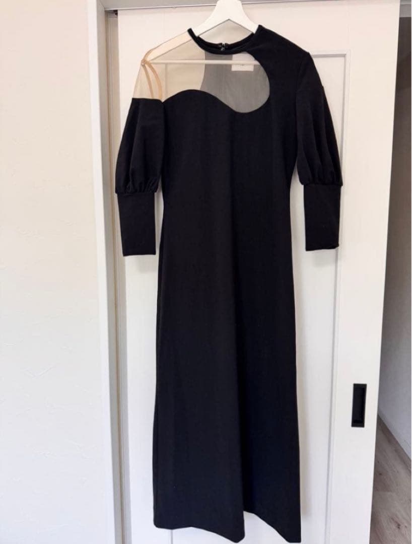 ワンピース AMERI LAKE CURVE TRICOT RIB DRESS