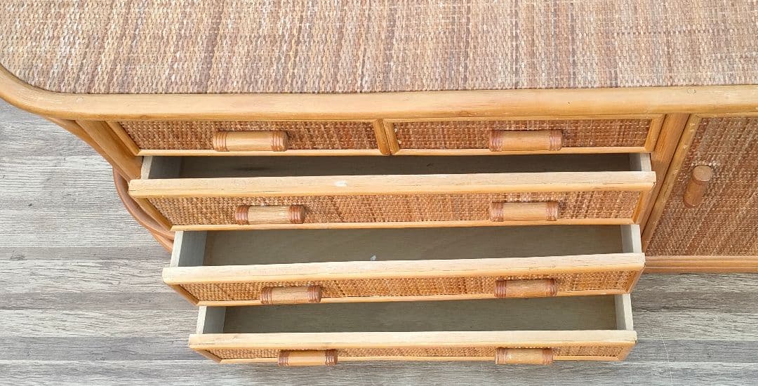 ant　[ビンテージ]ラタン キャビネット サイドボード 籐