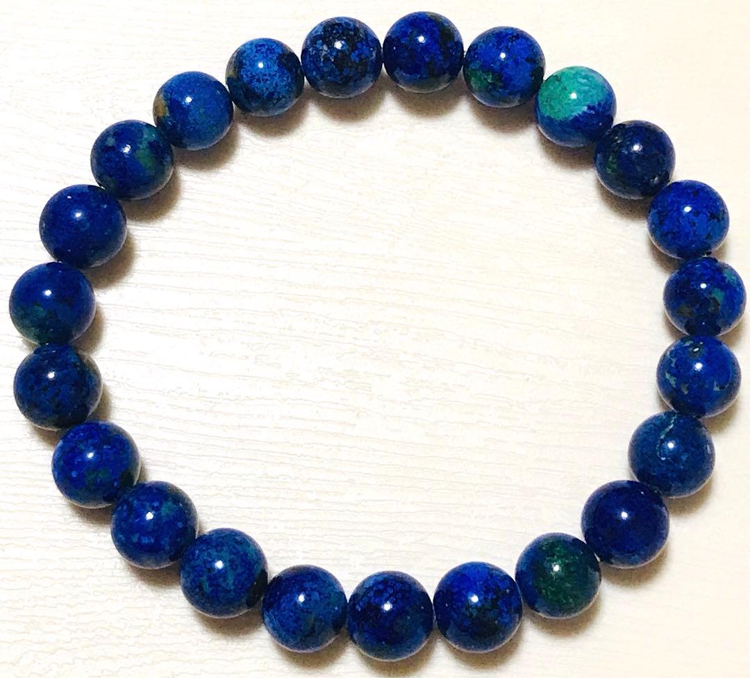 高品質　コンゴ産　アズロマラカイト　ブレスレット　天然石　アズライト　マラカイト
