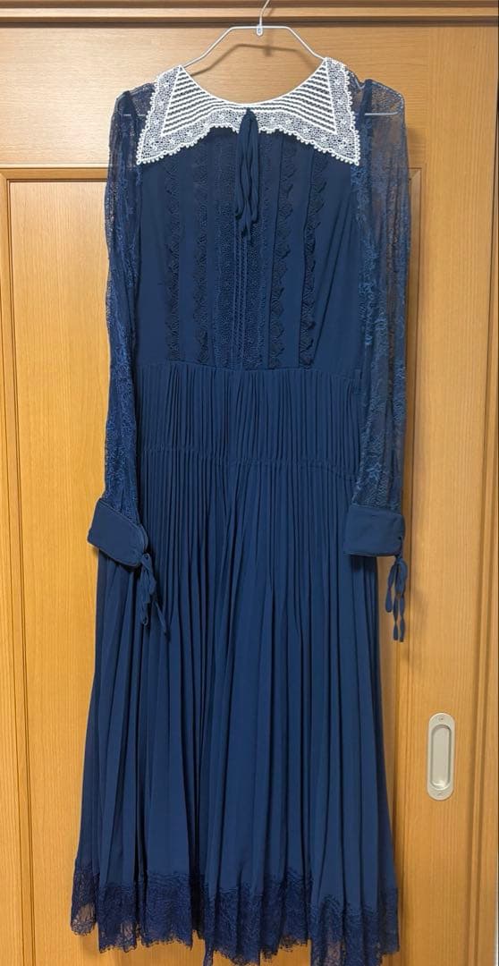 self-portrait ネイビーレースドレス　長袖