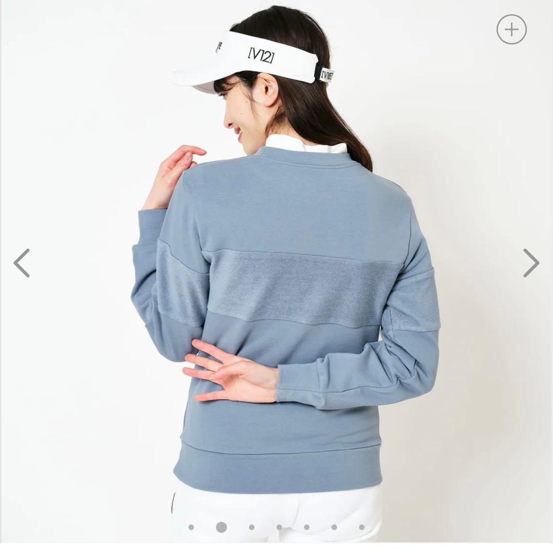 V12 刺繍ロゴ 高機能 裏起毛 ストレッチ長袖スウェット L レディース