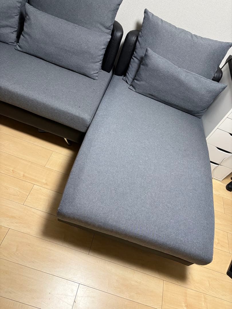 ニトリ　グレー カウチソファ 5人掛け