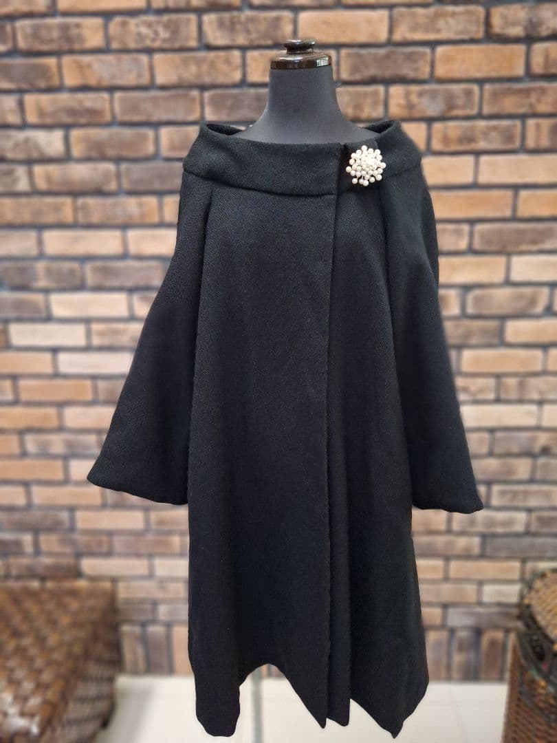【DRESSTERIOR 】　墨黒　コート　Sideポケット　クリーニング済み