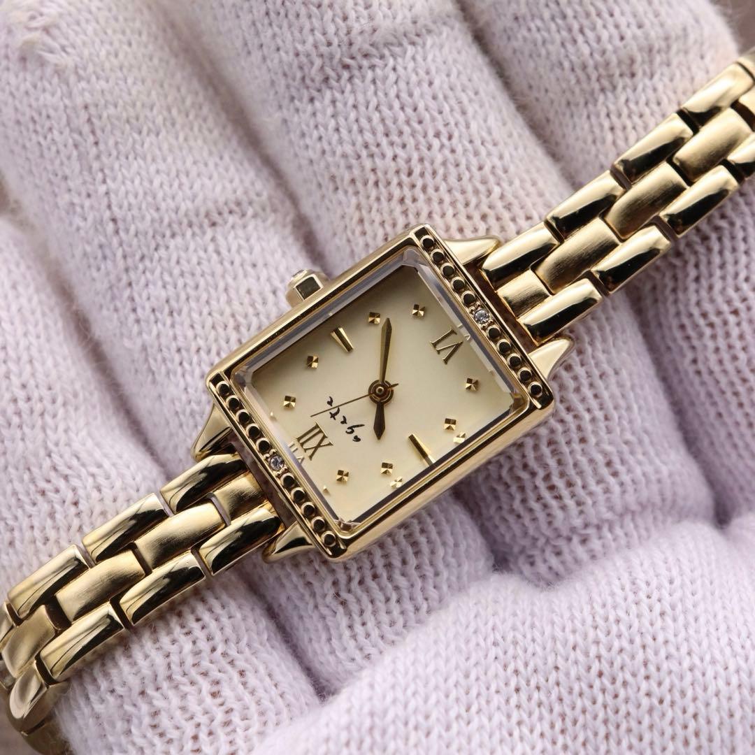 専用出品です。agete スクエア/動作良好 ダイヤ3P ゴールド 人気