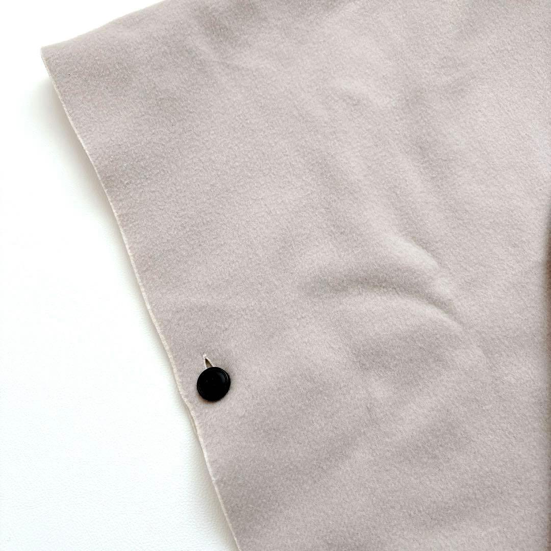 グレースコンチネンタル ウールフードストール フリンジ ファー くすみピンク F