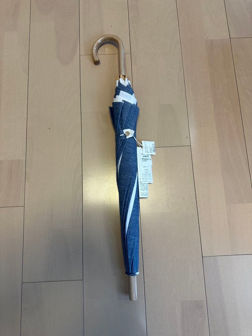 中川政七商店☆新品未使用しましま日傘☆ネイビーホワイトストライプ日傘☆晴雨兼用傘