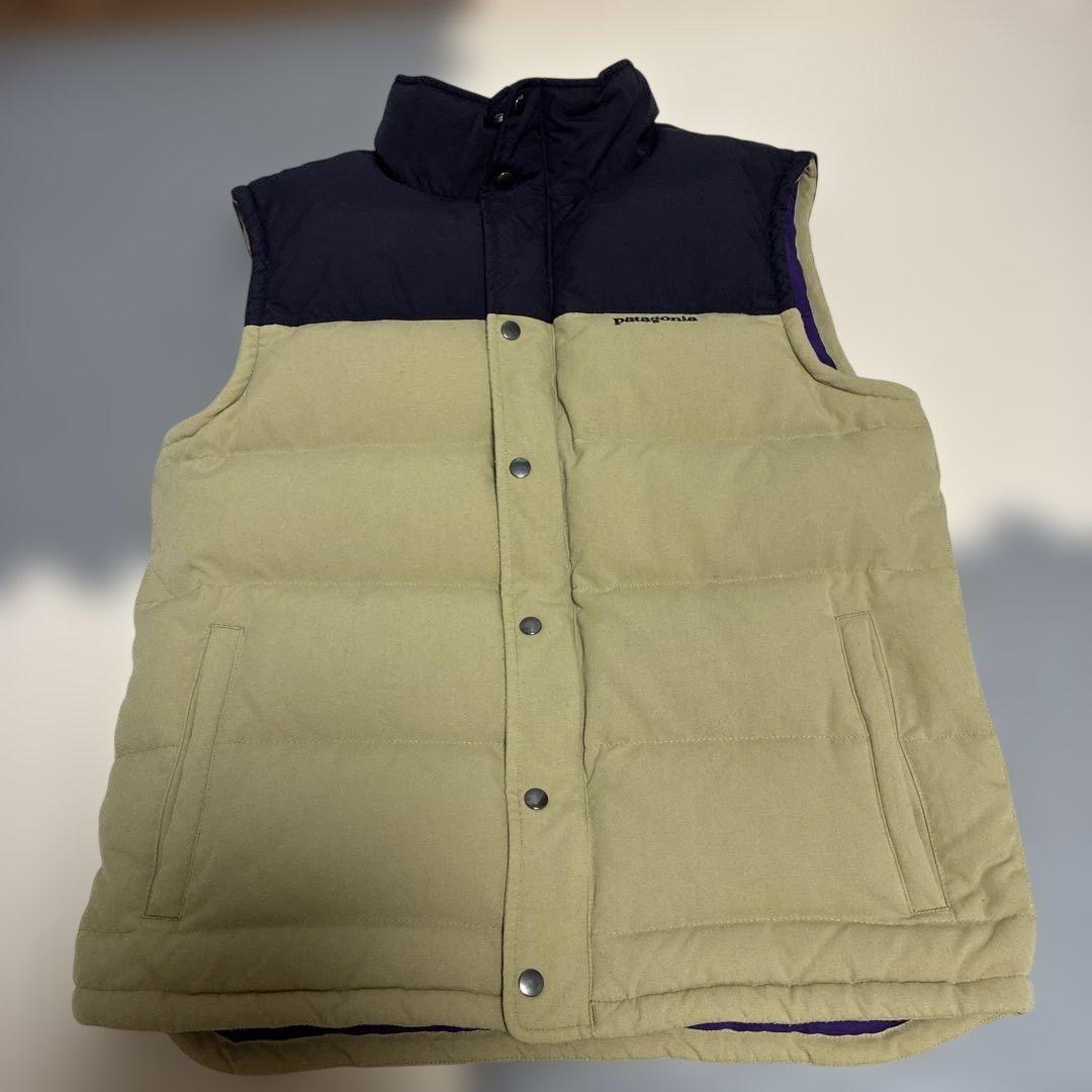 patagonia ダウンベスト M ネイビー/ベージュ
