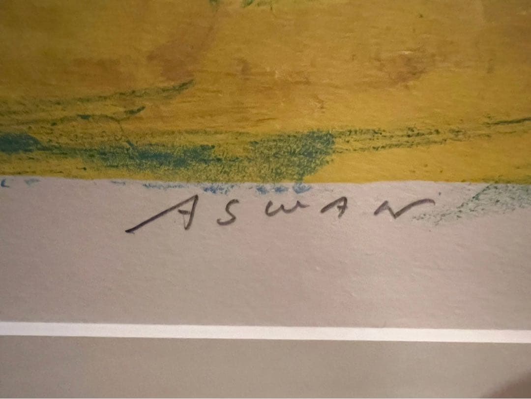 まおぽん＊吉岡耕二 aswan リトグラフ 絵画 額縁 アート