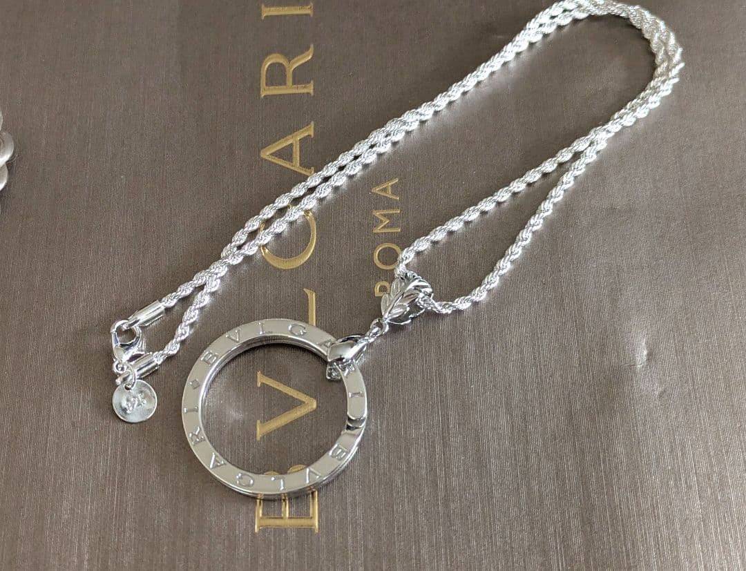 【超美品】ブルガリ キーリング シルバーネックレス ジュエリーケース付き