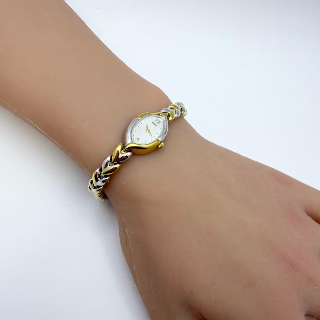 【美品 稼働 新品電池】セイコー シェル文字盤 レディース クオーツ 腕時計