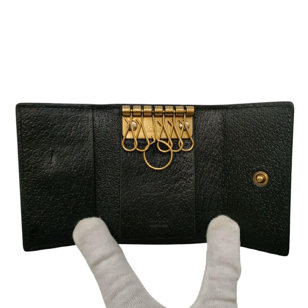 グッチ　6連キーケース　アニマリエ　ビー　ブラック