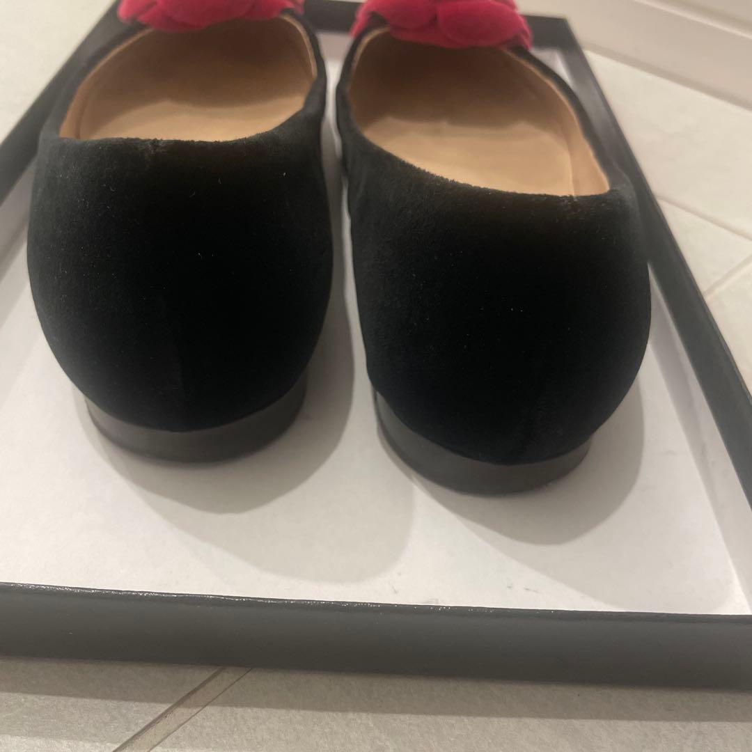 CHANEL★カメリアベルベットバレエシューズ36
