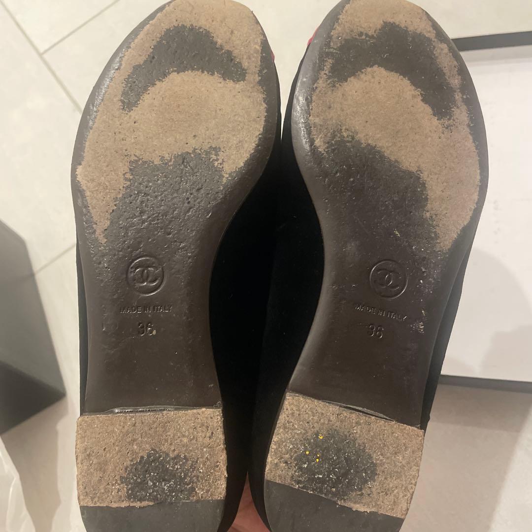 CHANEL★カメリアベルベットバレエシューズ36