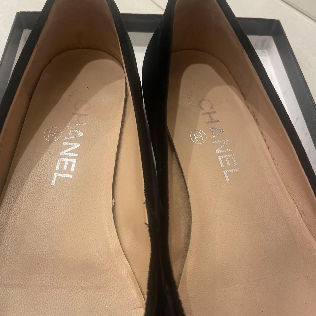 CHANEL★カメリアベルベットバレエシューズ36