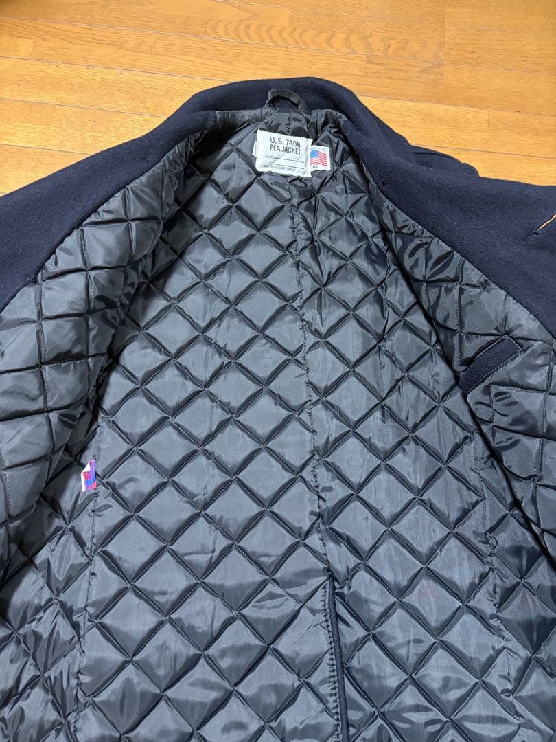 美品　schott ショット 740N Pコート ウール　ネイビー42