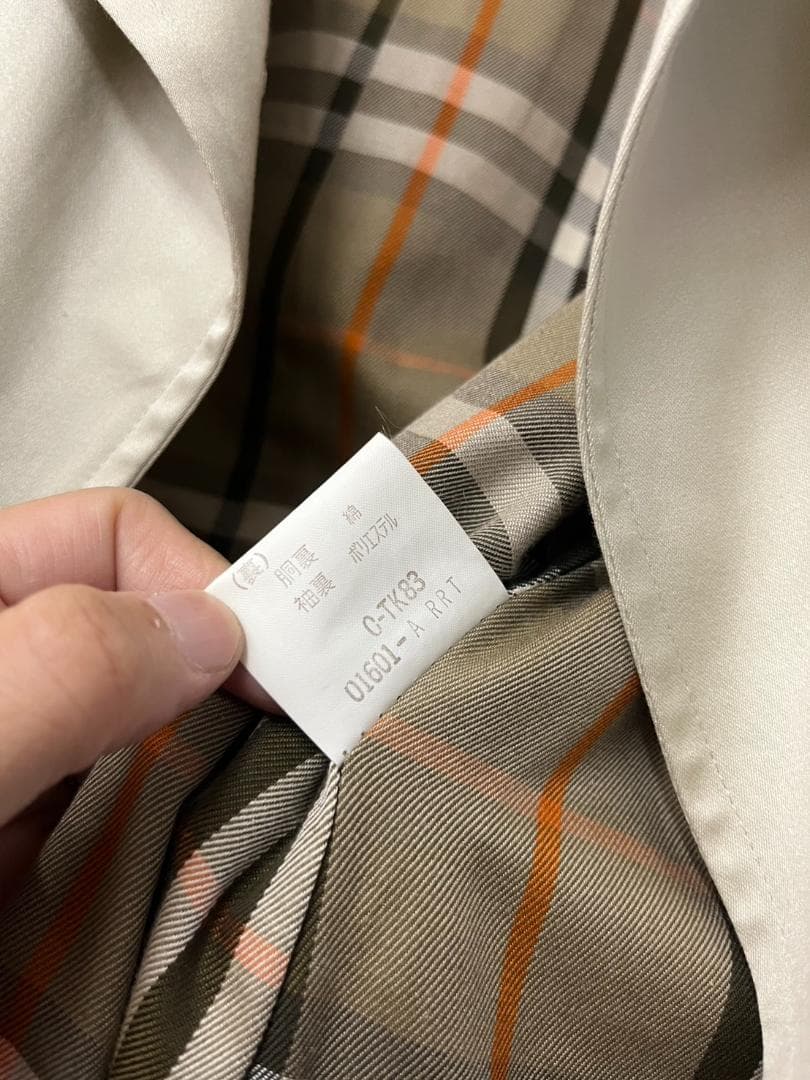 ★美品★バーバリー　トレンチコート　ベージュ　チェック　７分袖
