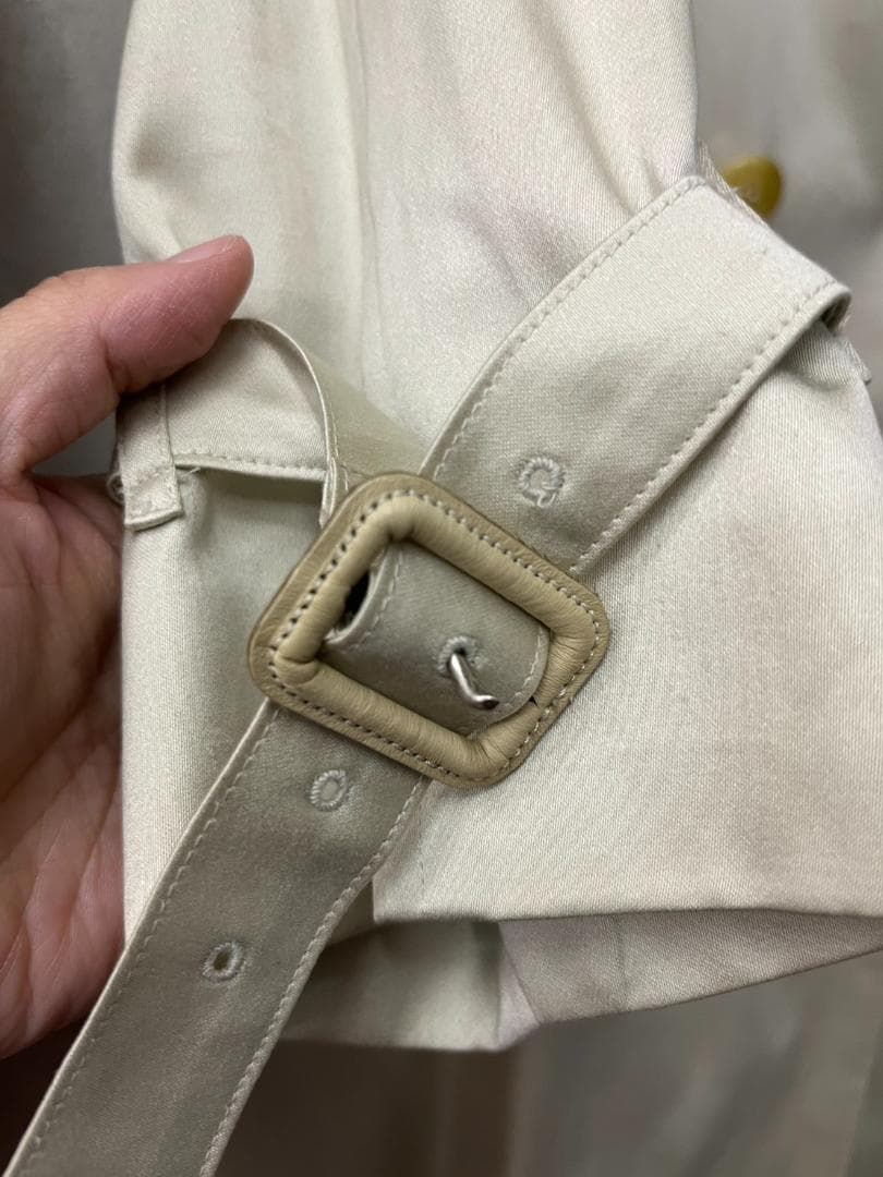 ★美品★バーバリー　トレンチコート　ベージュ　チェック　７分袖