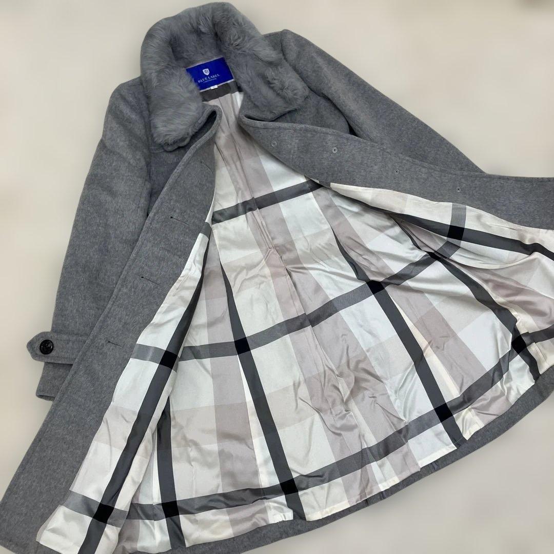 《クリーニング済み》ブルーレーベルクリストブリッジ　ロングコート　ライトグレー