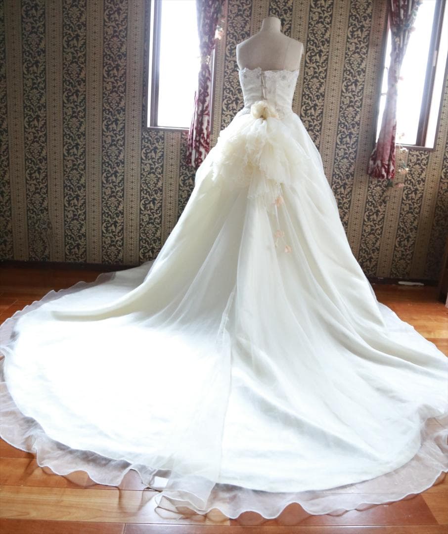 王道デザイン高級ウエディングドレス9号11号13号M~LLサイズ編上げ調節可能