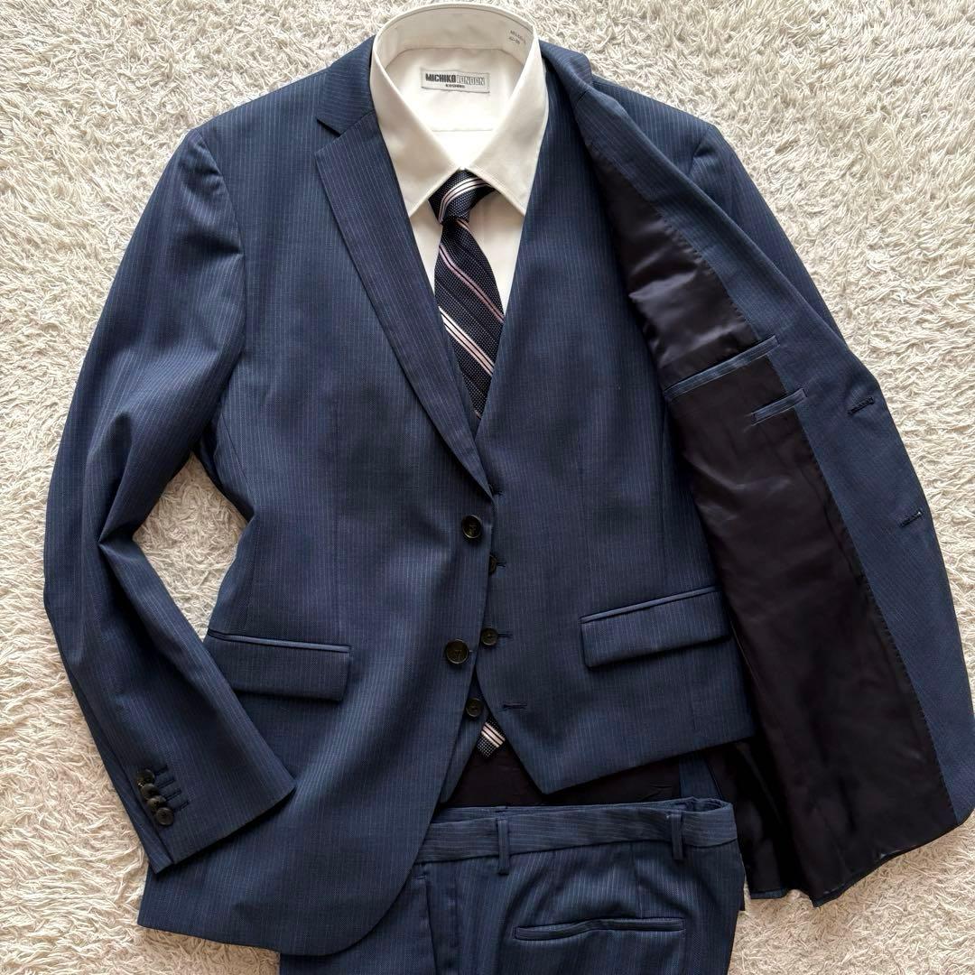 ★3ピース XLサイズ★ HUGO BOSS セットアップ スーツ 紺