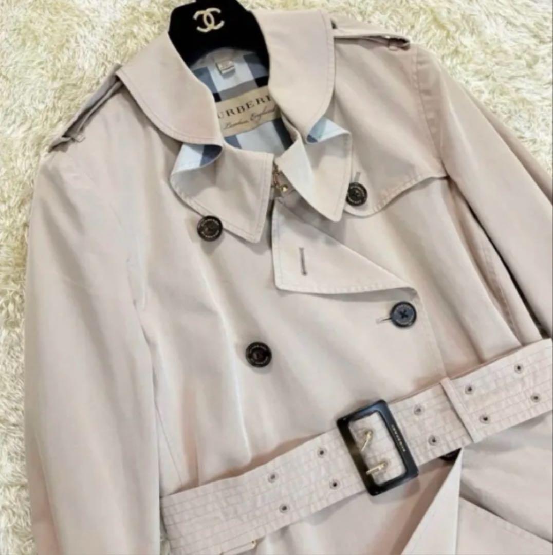 バーバリーロンドンイングランド　トレンチコート　メガチェック　ノバチェック